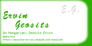 ervin geosits business card